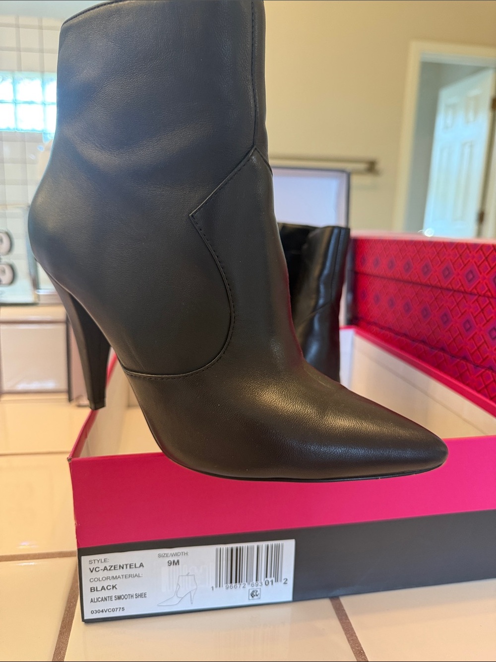 Vince Camuto Black Pointed-Toe High Heel Ankle Boots